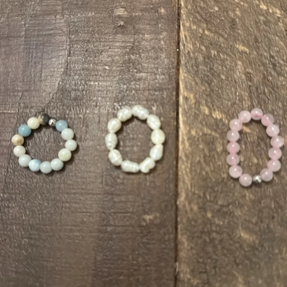 Pear beaded ring